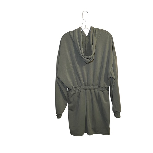 Almost Famous Womens XL Olive Green Hoodie Dress Long Sleeve Pockets Casual - Picture 5 of 5